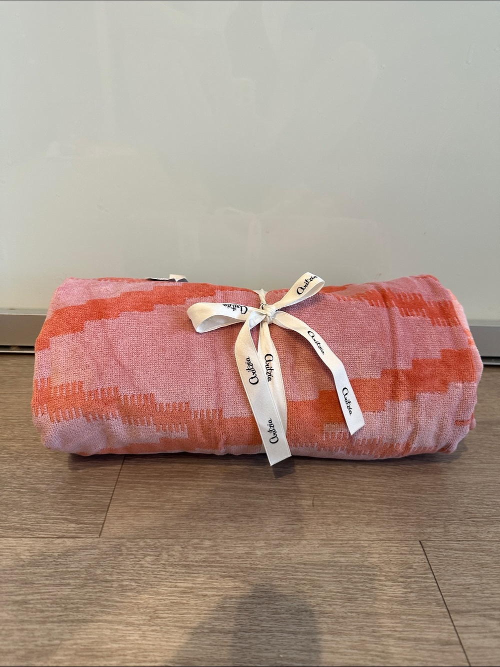 Aritzia Large Terry Beach Towel Coral Pink. New never used.
